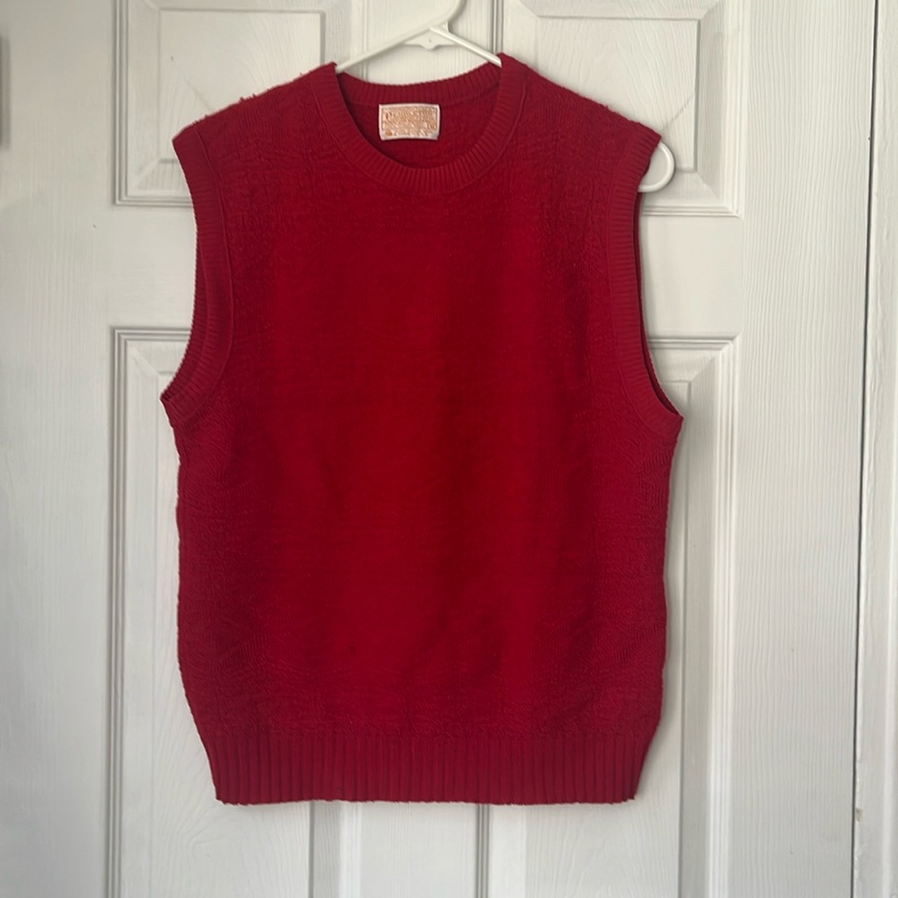 Vintage Pendleton Red Wool Sweater Vest